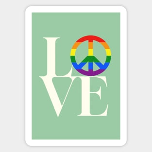 Peace and love - symbol for diversity and inclusion in green Sticker